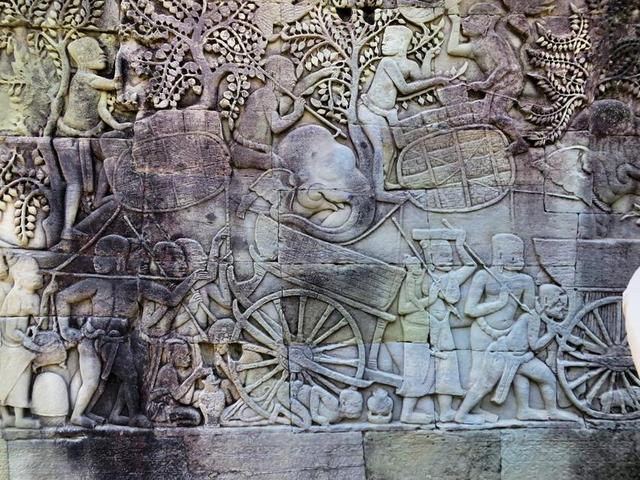 柬埔寨 吴哥 后卫 巴戎寺 寺 雕像 考古 废墟 雕塑