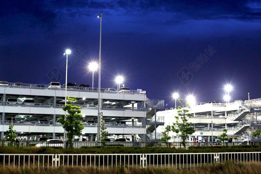 摄影简约日本停车场夜景背景图片