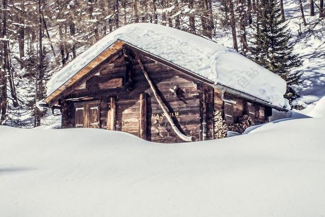 山上的小屋 雪 高山 棚屋 性质 山 森林 小木屋 远足