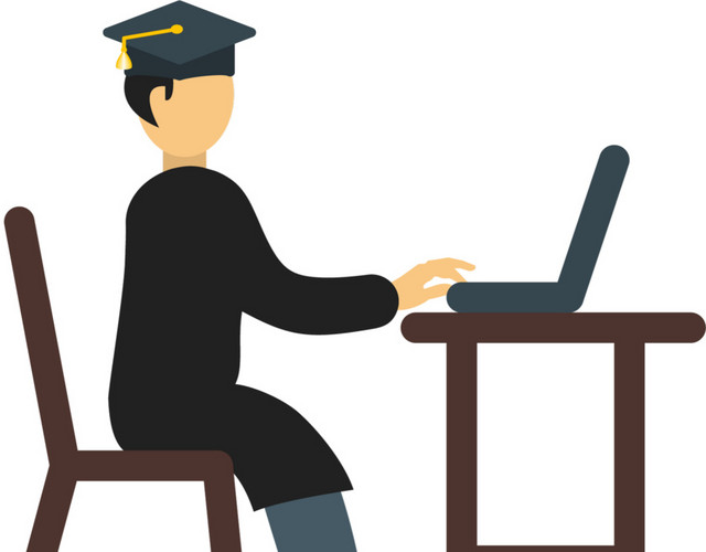 电脑前的学生免抠素材