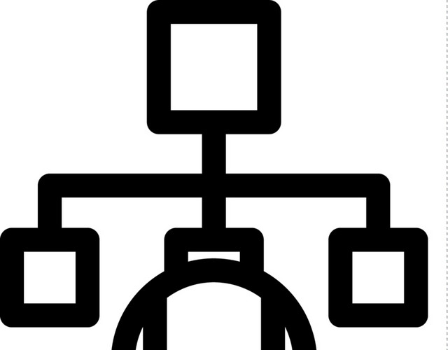 简笔画放大镜流程图标识素材