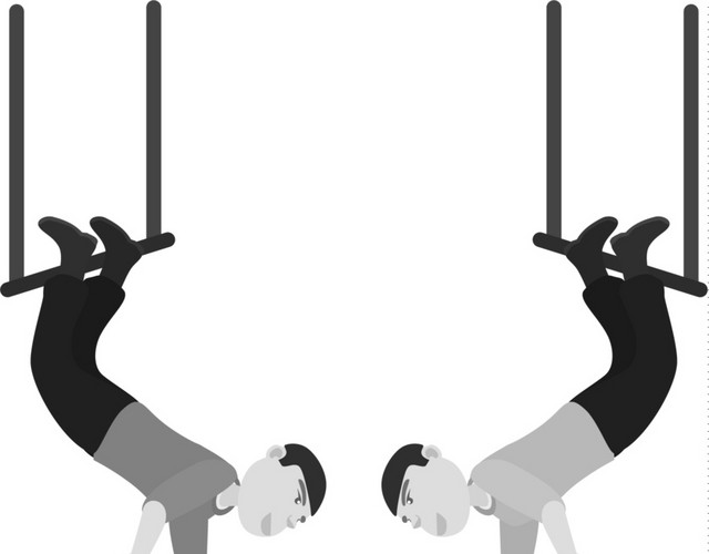 双人杂技素材