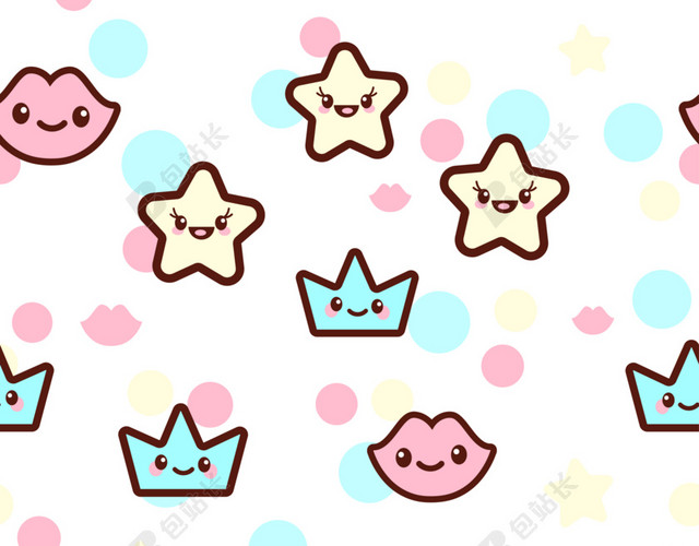 星星卡通可爱背景素材
