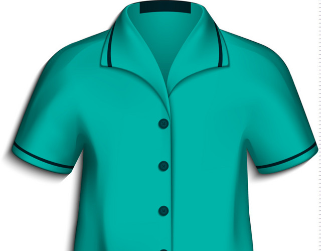 青色衣服短袖VI素材