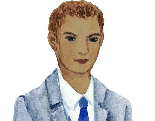 浅蓝色男士西装装饰