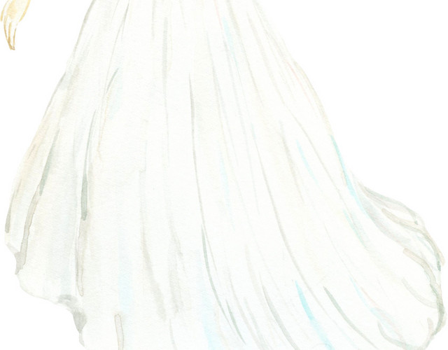 白色女士婚纱背影装饰