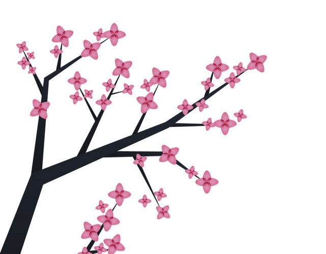 卡通矢量梅花设计素材