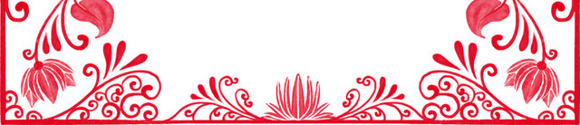 红色花环边框设计素材