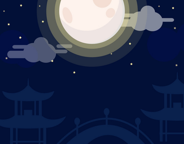 深蓝色夜晚月亮设计素材