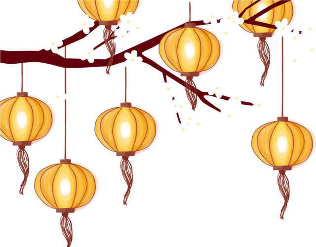 卡通桂花灯笼设计素材