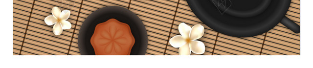 黑色背景中秋节月饼茶壶海报设计素材