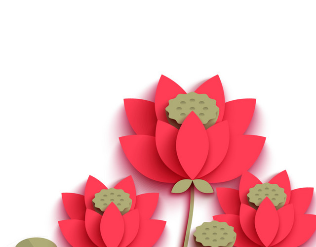矢量手绘荷花莲蓬设计素材