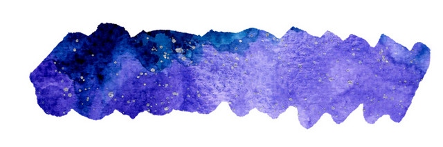 水彩水墨蓝色晕染星空绘画素材