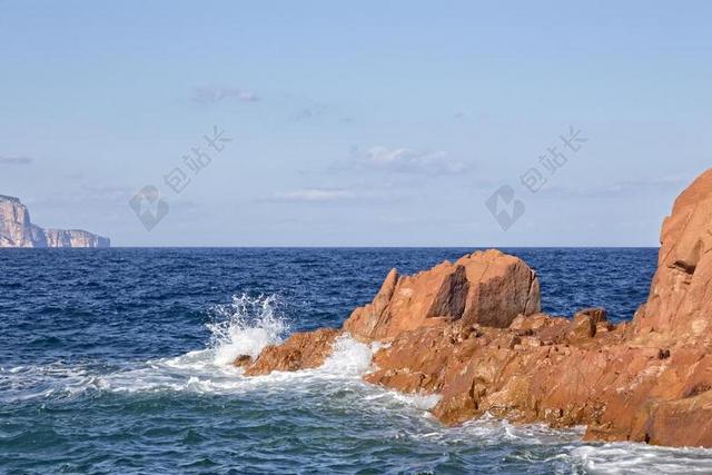 撒丁岛 阿尔巴塔 红色的岩石 假期 天气 红色 岩 天空 海