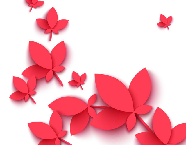 红色矢量花朵设计素材