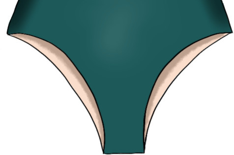 彩色水彩比基尼绘画素材