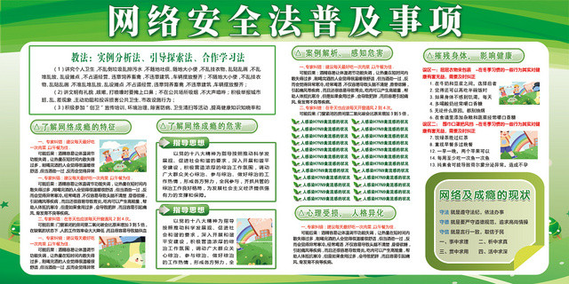 绿色简约网络安全网络宣传安全周展板