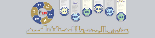 浅色简约干净企业文化形象墙