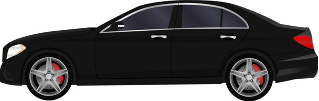 一辆黑色小汽车