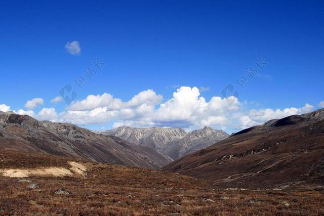 四川 康定 高原 蓝天 川西 白云 山