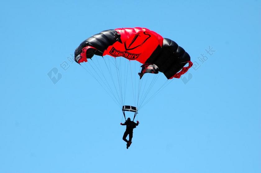 运动天空穿跳伞跳伞员背景图片