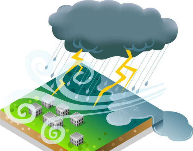 暴雨灾害矢量素材
