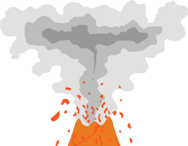 火山喷发灾害矢量素材