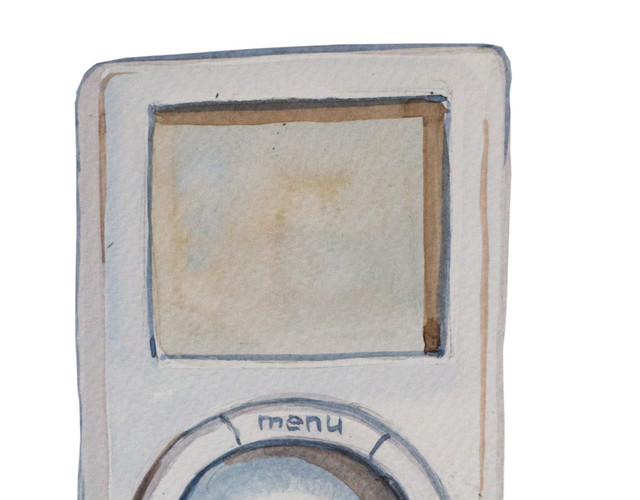 MP3水彩手绘插画