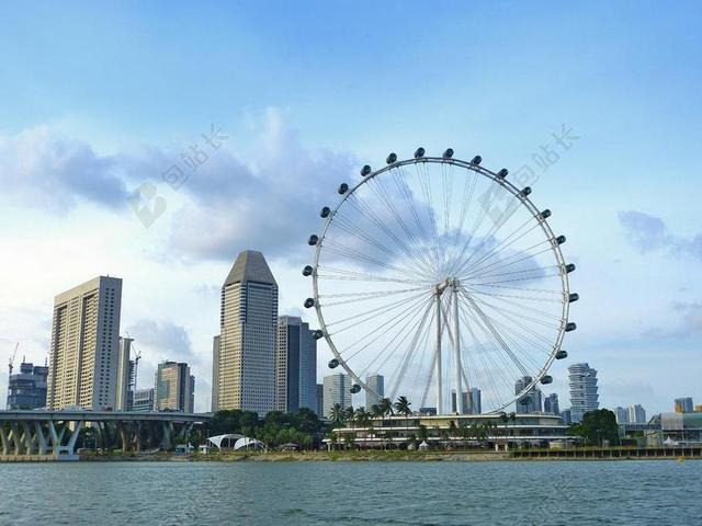 旅游自然新加坡摩天轮背景图片