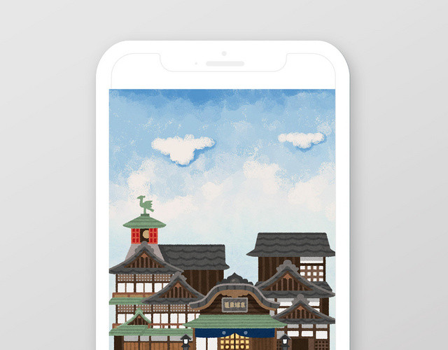 清新简约手绘插画世界建筑日手机线上宣传海报