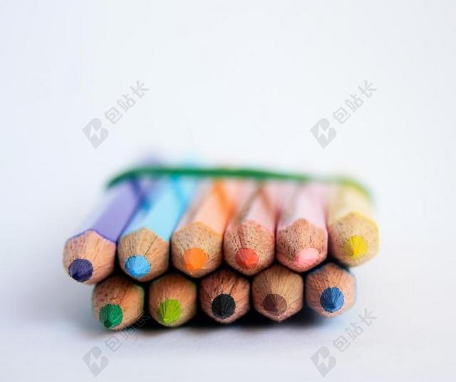 摄影唯美捆绑的铅笔背景图片