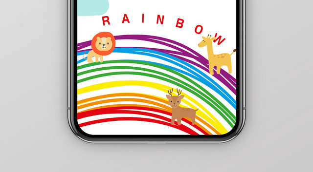 简约清新卡通彩虹雨伞10月11日国际出柜日手机海报
