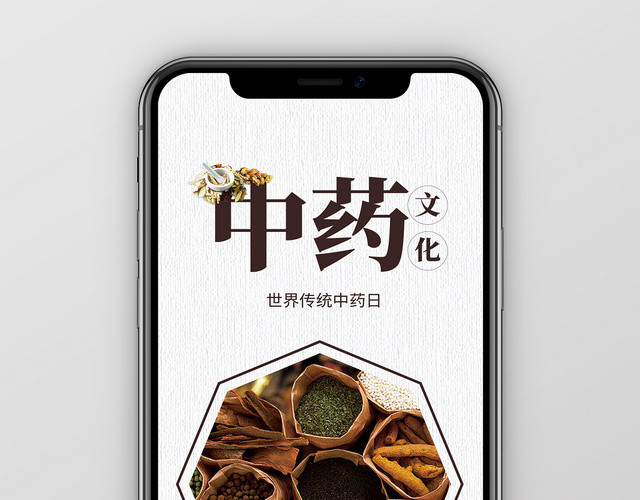 世界传统医药日中药养生手机海报图