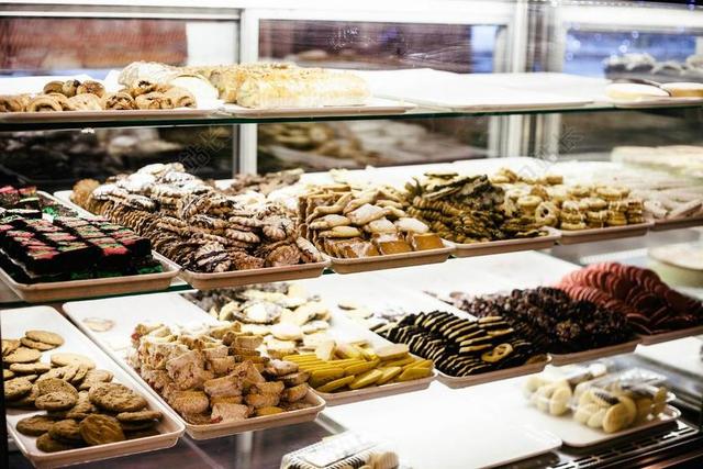 餐饮唯美面包店自助餐背景图片