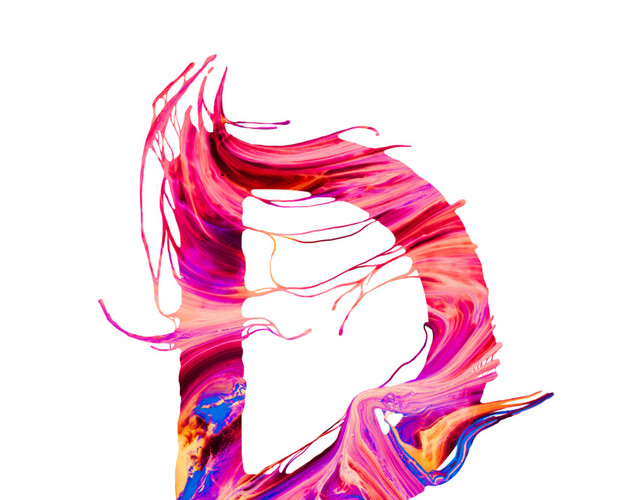 泼墨字母素材