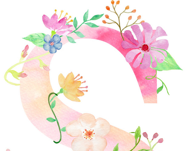 彩色花字母S素材