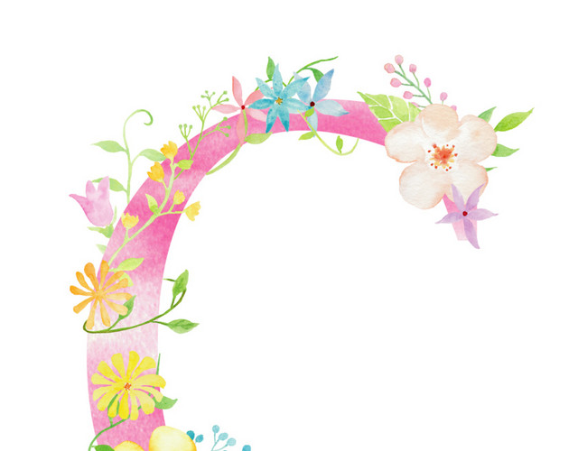 彩色花字母C素材