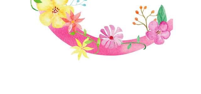 彩色花字母C素材