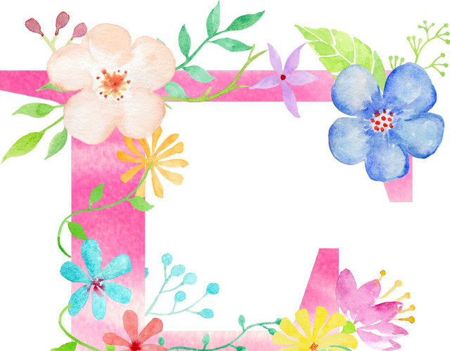 彩色花字母F素材