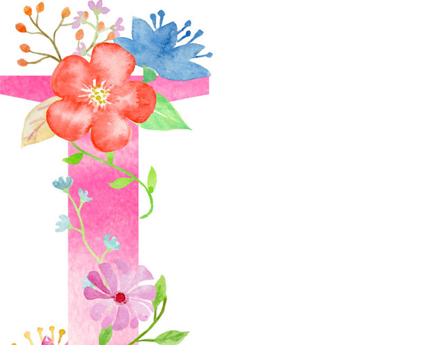 彩色花字母L素材