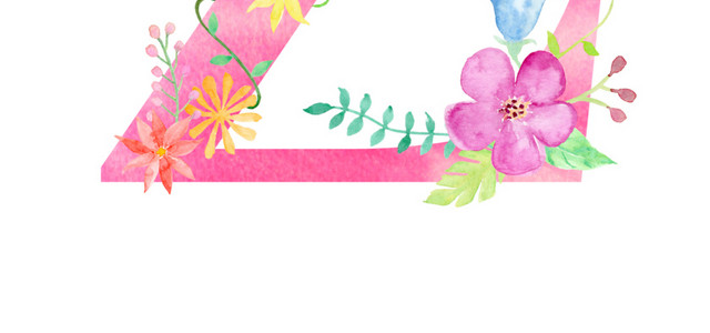 彩色花字母Z素材