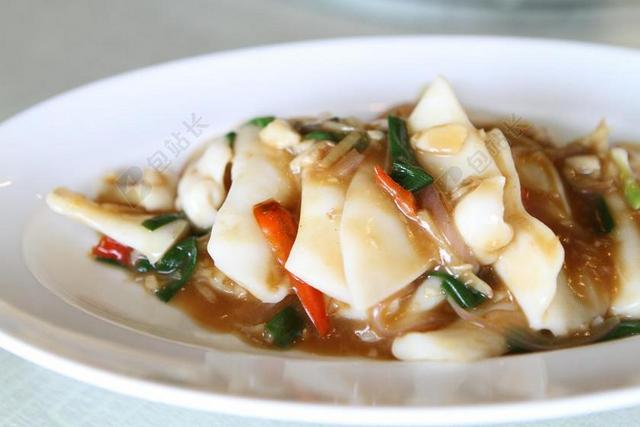 炒墨鱼 中国菜 食品