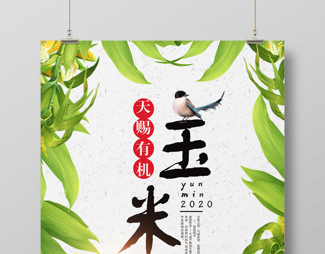 简约卡通农产品玉米玉米汁促销海报