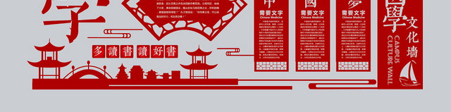学习多读书读好书学校德育文化墙宣传