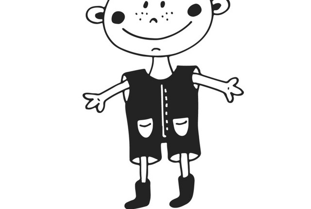 黑白手绘简笔画