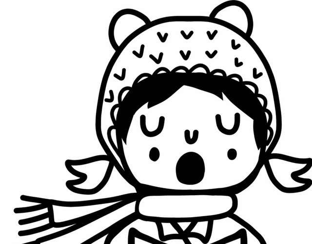 手绘小女孩简笔画