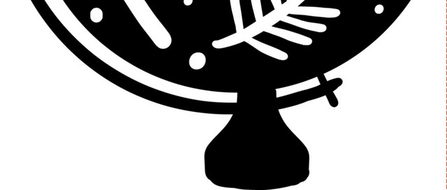 黑白手绘地球仪