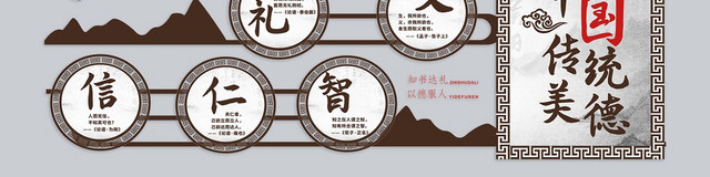 学校德育展板褐色创意大气简约简洁文化墙