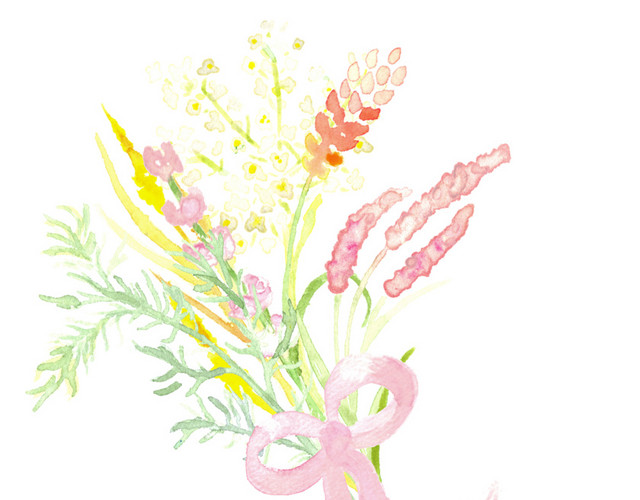 彩色手绘花束矢量图片
