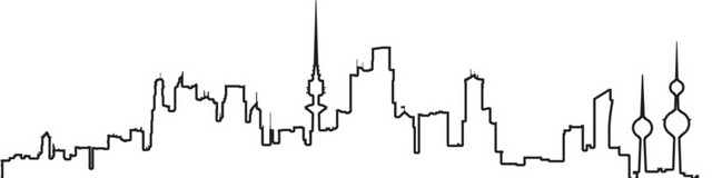 手绘城市剪影